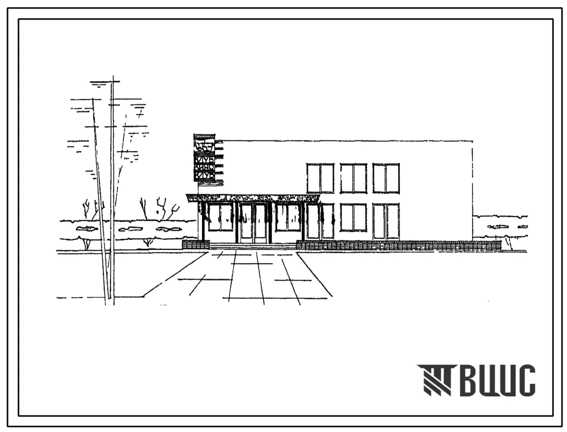 Типовой проект 264-12-24  Клуб со зрительным залом на 200 мест. Для строительства во II и III строительно-климатических зонах. (для 1 и3 проектно-строительных зон).