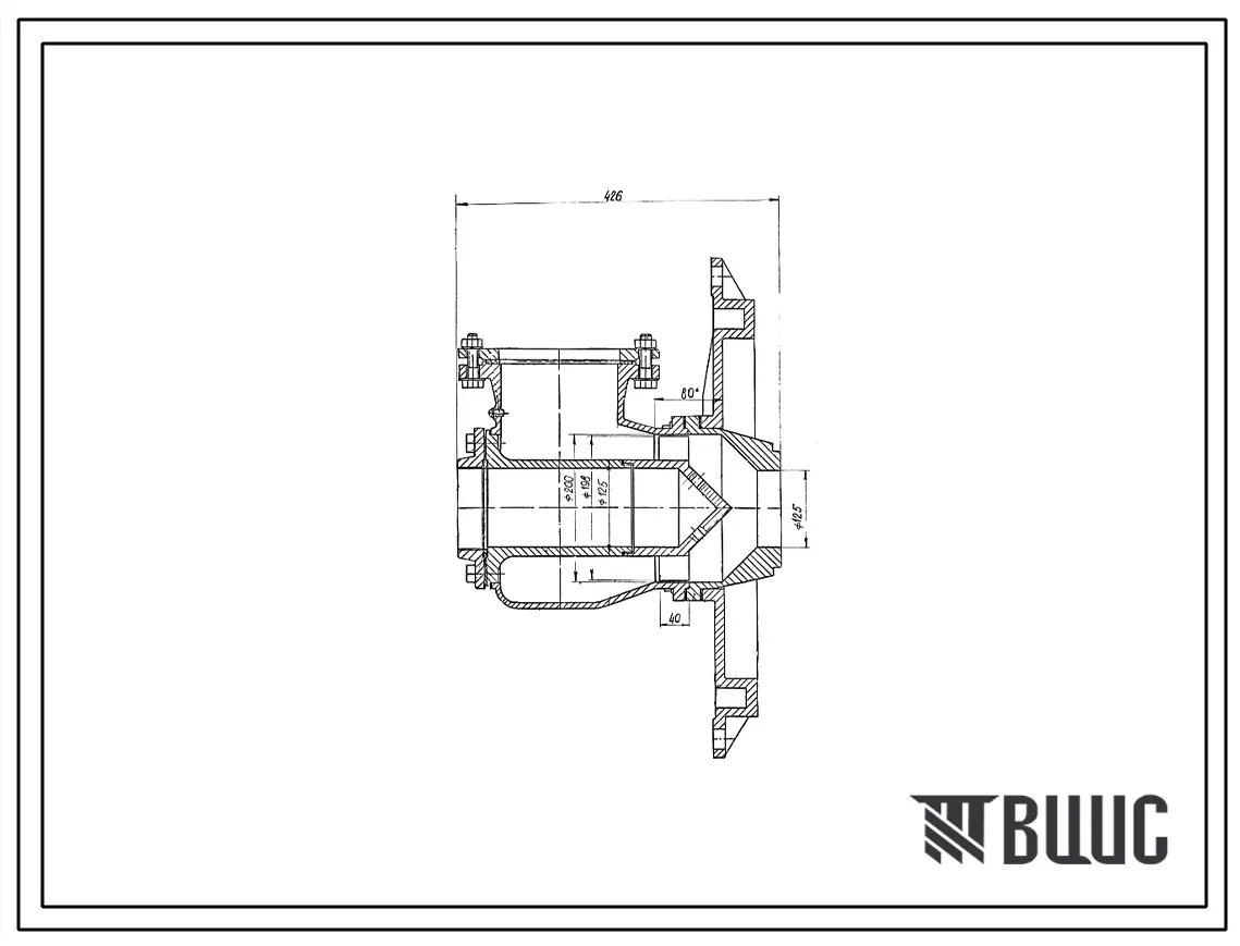 Проект Н6036 Горелка дутьевая унифицированная вихревая для низкокалорийных газов , короткофакельная , производительностью 1,0 Гкал/ч ГДУВ-1,0-Н1