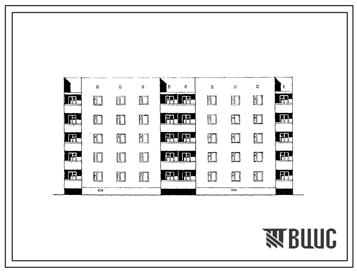 Типовой проект 87-046.86 Пятиэтажная рядовая блок-секция на 20 квартир /Р-3А-4Б и 3А-4Б/