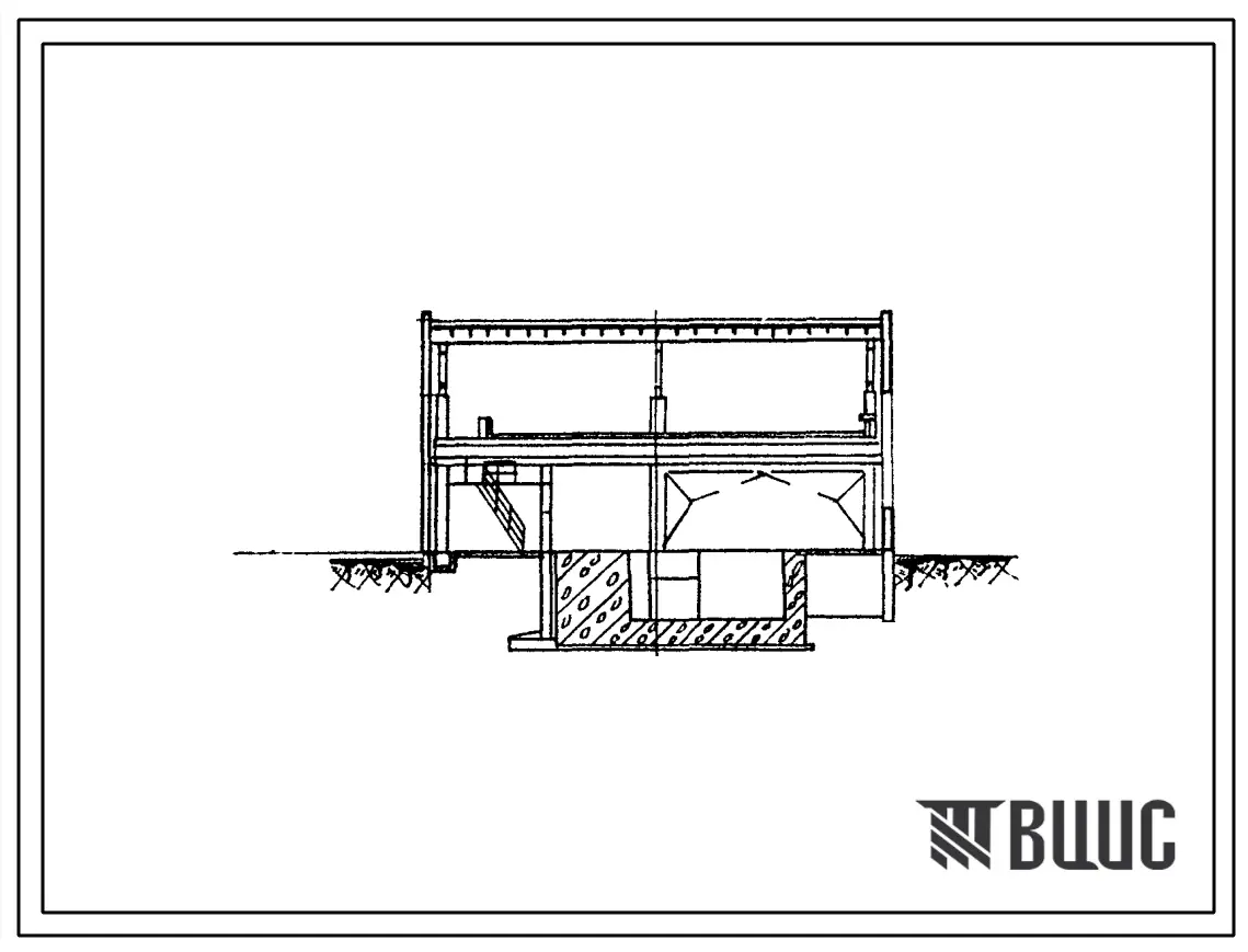 Типовой проект 401-12-2 Здания и сооружения на основе унифицированных габаритных схем для шахт производительностью 0,9-3,0 млн.тонн угля в год. Здание блока подъемных машин главного ствола.