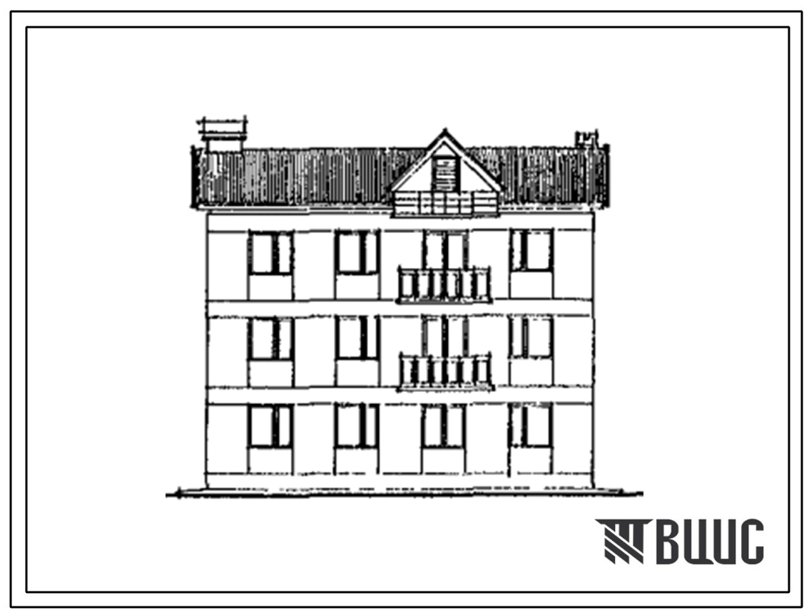 Типовой проект 123-17-148с.13.90 3-этажная блок-квартира (правый блок) с 5-комнатными квартирами 3-5-II (для республики Грузия)