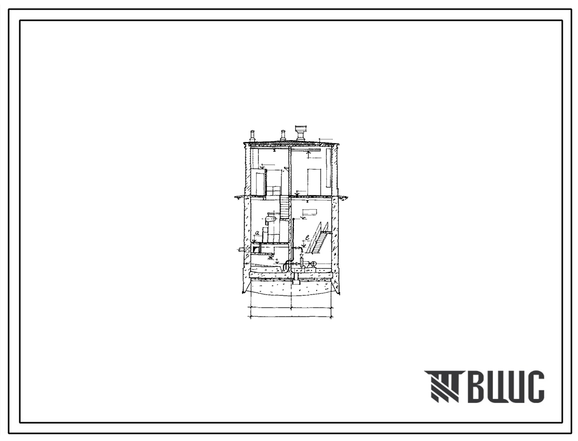 Типовой проект 902-1-5с Канализационная насосная станция на 2 агрегата с насосами 21/2НФ и 4НФ при глубине заложения подводящего коллектора 3,0, 5,0 (4,0) и 7,0 для строительства в районах с сейсмичностью до 9 баллов.