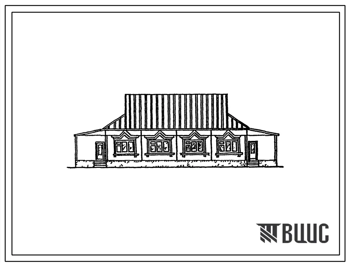 Типовой проект 181-90-101.13.86 Дом на 2 трехкомнатные квартиры типа 3Б. Для Оренбургской области. Общая площадь 149 м2 (СТЕНЫ ИЗ  КЕРАМЗИТОБЕТОННЫХ ПАНЕЛЕЙ, Перекрытия железобетонные. Полное инженерное благоустройство.  Ориентация широтная, Одноэтажные,