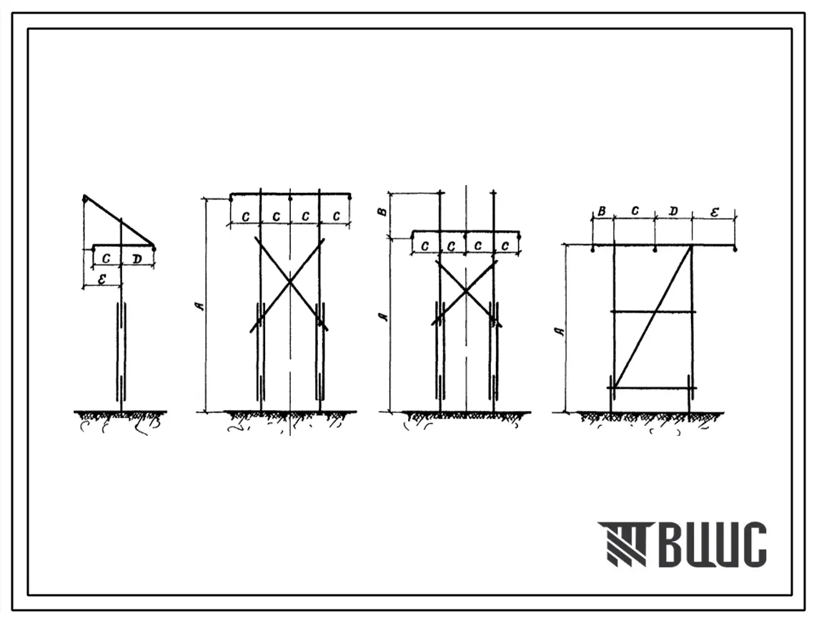 Серия 3.407-30  Деревянные промежуточные опоры 35 и 110 кв. Для районов Крайнего Севера с вечной мерзлотой. Материалы для проектирования.