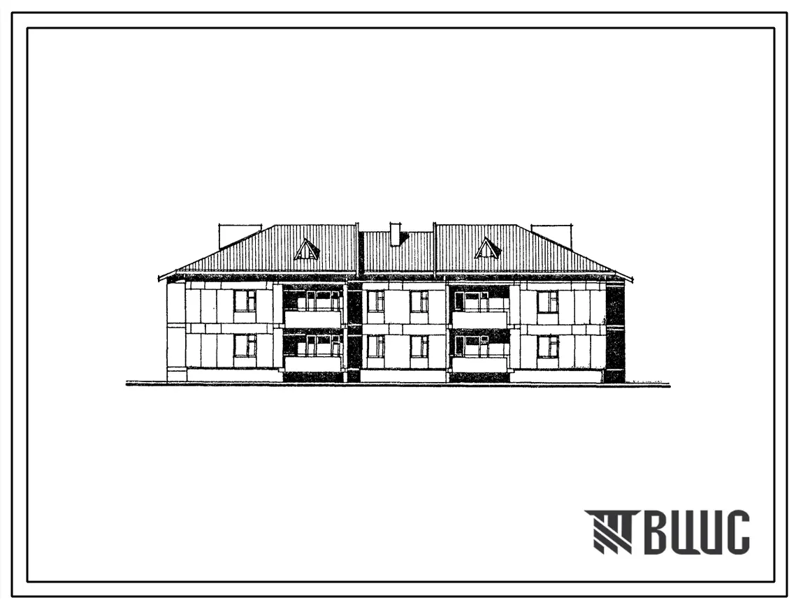 Типовой проект 153-24-216.86 2-этажный 16 квартирный жилой дом для малосемейных