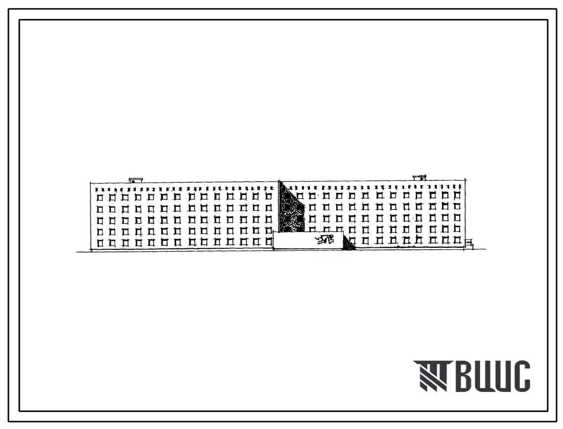 Типовой проект 1-306С-58 Пятиэтажное общежитие для рабочей и учащейся молодежи на 444 места со стенами из кирпича. Для строительства в восточных районах РСФСР 1 и 2 строительно-климатических зон, в районах с сейсмичностью 7 баллов.