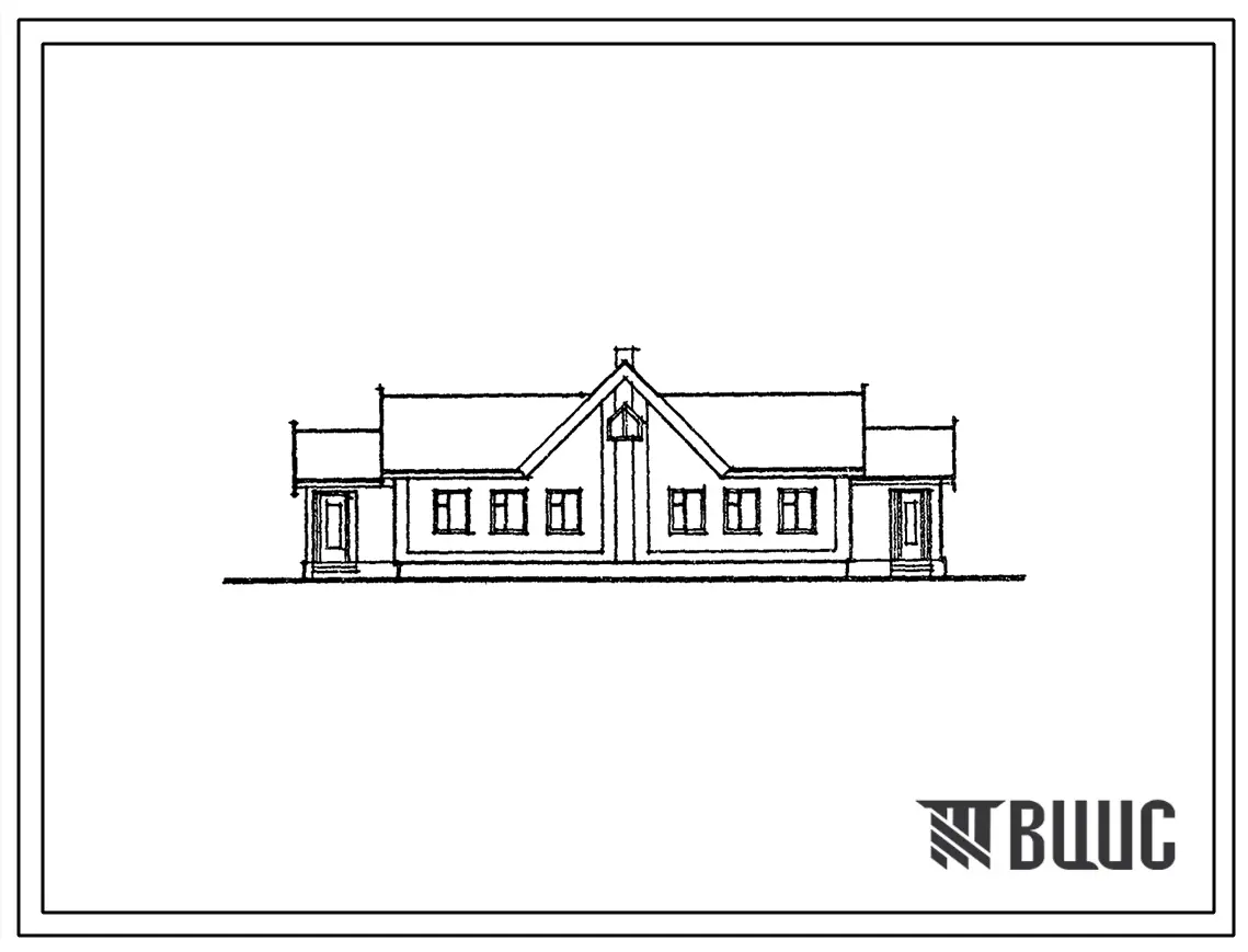 Типовой проект 184-16-108.1.13.87 Одноэтажный двухквартирный жилой дом с одно- и трехкомнатными квартирами для государственного строительства в Северо-Кавказской зоне РСФСР