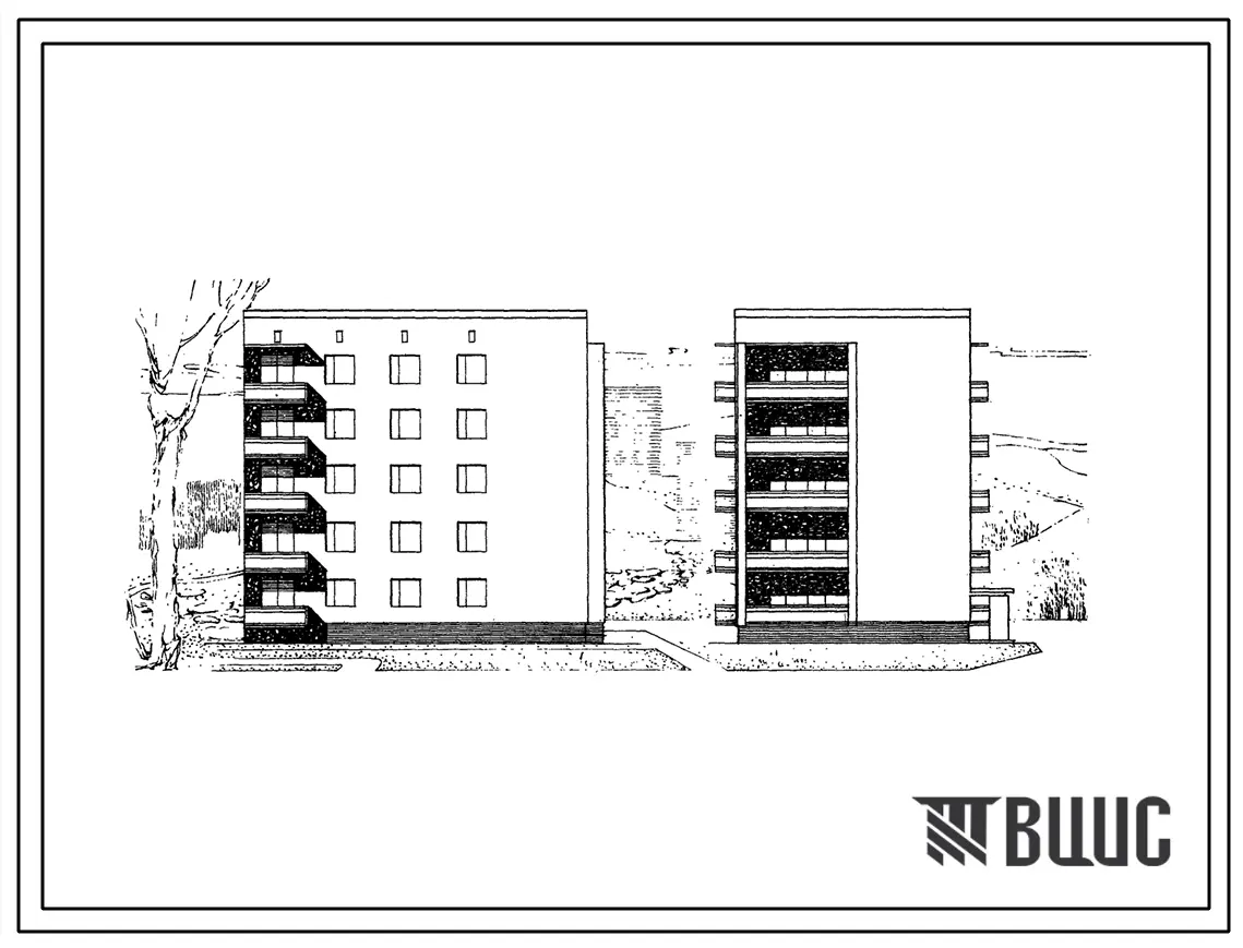 Типовой проект 87-011 Пятиэтажная блок-секция торцевая правая на 15 квартир. Для строительства во 2 и 3 строительно-климатических зонах.