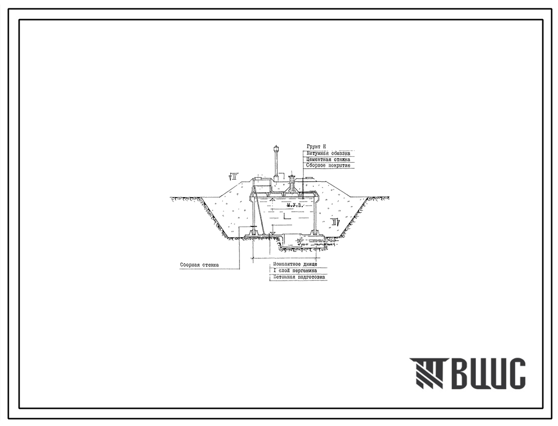 Типовой проект 901-4-2с Резервуар для воды емкостью 100 м.куб железобетонный прямоугольный заглубленный из сборных унифицированных конструкций для районов с сейсмичностью 8 и 9 баллов