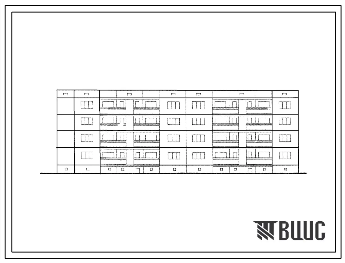 Типовой проект 127-029с/1 Четырехэтажная блок-секция торцевая левая на 16 квартир (двухкомнатных 2Б-4, трехкомнатных 3Б-4, четырехкомнатных 4Б-4, пятикомнатных 5А-4). Для строительства в 4Б климатическом подрайоне грузинской ССР сейсмичностью 7 баллов