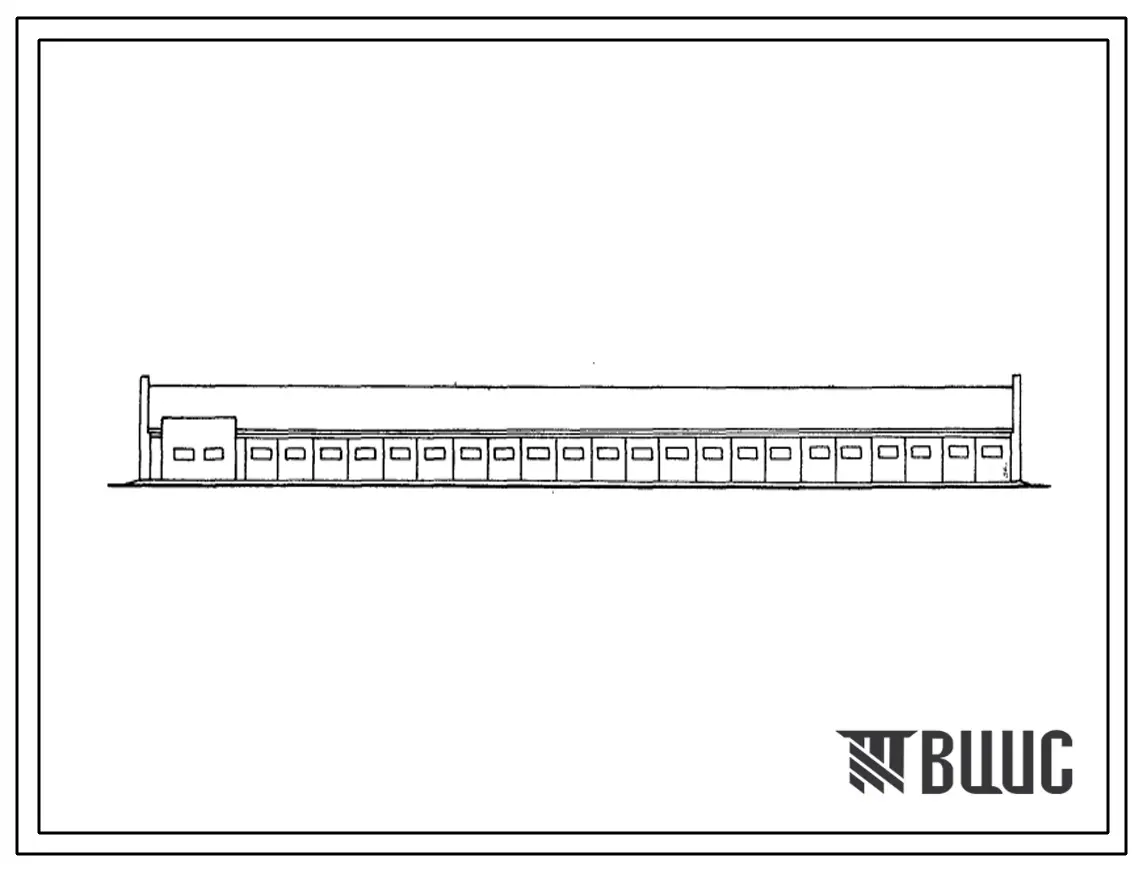 Типовой проект 801-361 Здание на 366 голов молодняка крупного рогатого скота привязного содержания