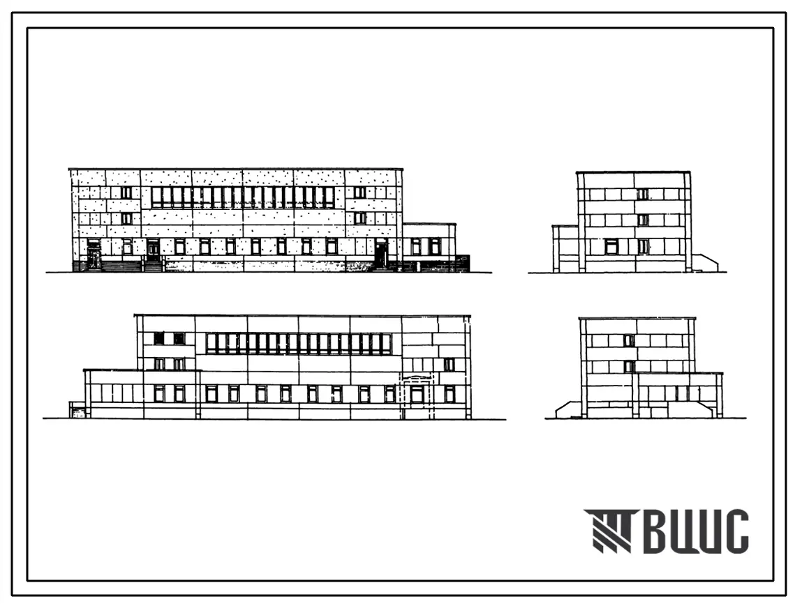 Типовой проект V-74 Столовая и спортзал для пристройки к существующим школам для строительства в г. Москве (Варианты 1979, 1983 и 1990 годов)