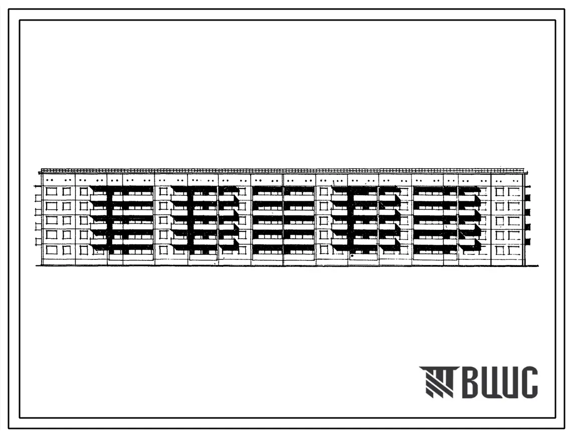 Типовой проект 111-135-29/1 Пятиэтажный шестисекционный жилой дом на 89 квартир широтной ориентации.
