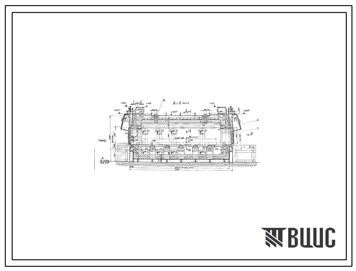 Проект 38279 Печь толкательная для нагрева перед газовой заваркой или отжига после заварки чугунных отливок,  размером пода 2,44х6,3 м, на газе