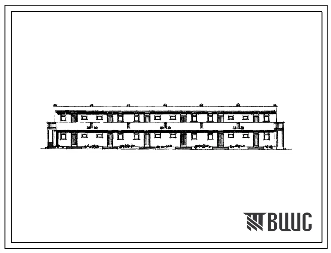 Типовой проект 134-101-20СП/1 Двухэтажный 12 квартирный галерейный дом с квартирами типа 1Б (однокомнатных 1Б-12).