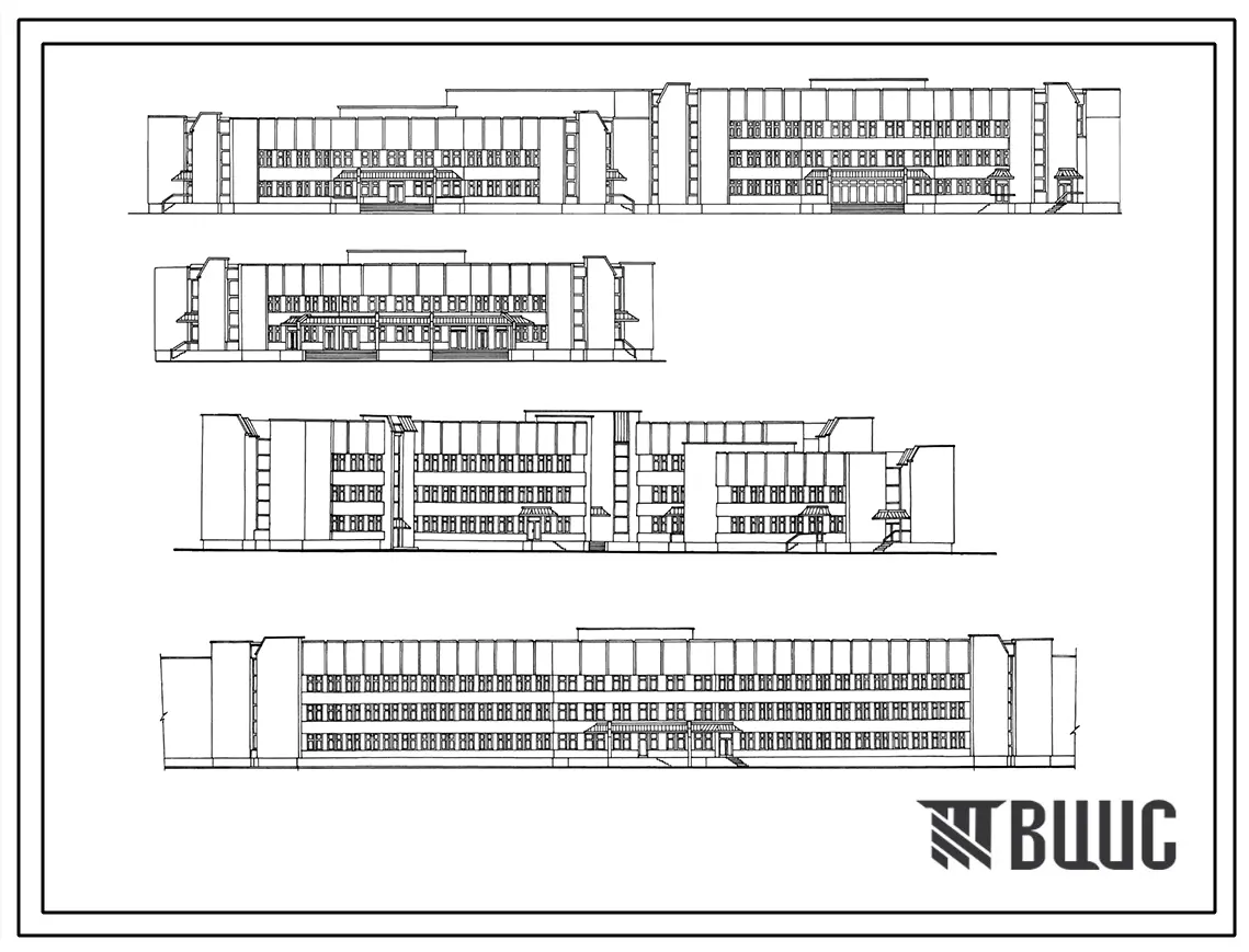 Типовой проект 254-01-155.89 Участковая больница на 150 коек с поликлиникой на 200 посещений в смену (стены кирпичные)