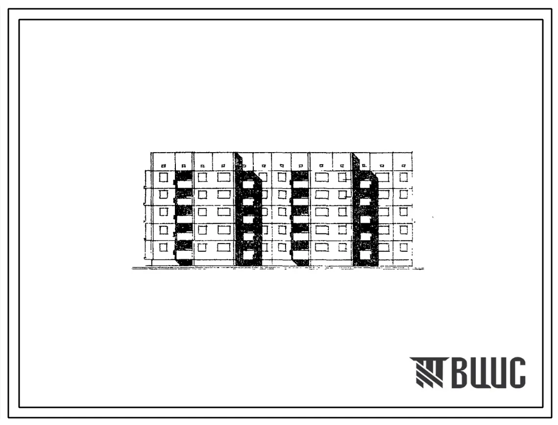 Типовой проект 92-018С/1.2 Блок-секция 5-этажная 39-квартирная торцовая левая 1Б.1Б.2Б.3Б - 1Б.2Б.3Б.3Б
