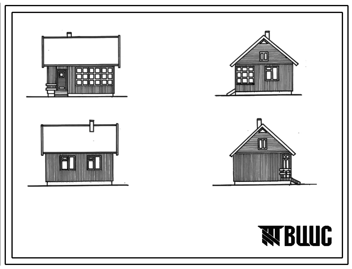 Типовой проект 181-000-36.86 Однокомнатный садовый летний домик. Стены из деревянных панелей. Площадь, м2: общая 17,8, веранды 10,0