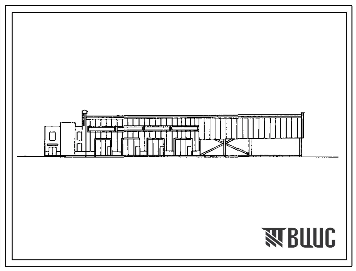 Типовой проект 709-4-21.91 Пункт проката на предприятиях материально-технического снабжения Райагропрома с объемом услуг 0,5 млн. руб. в год в составе базы МТС (в легких металлических конструкциях)