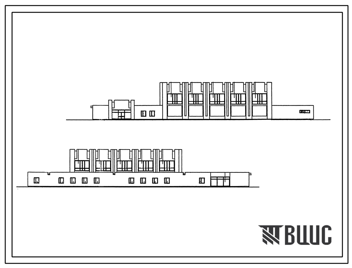Типовой проект 294-2-70 Спортивный корпус с залом 30х18м. Здание одноэтажное. Стены из кирпича.
