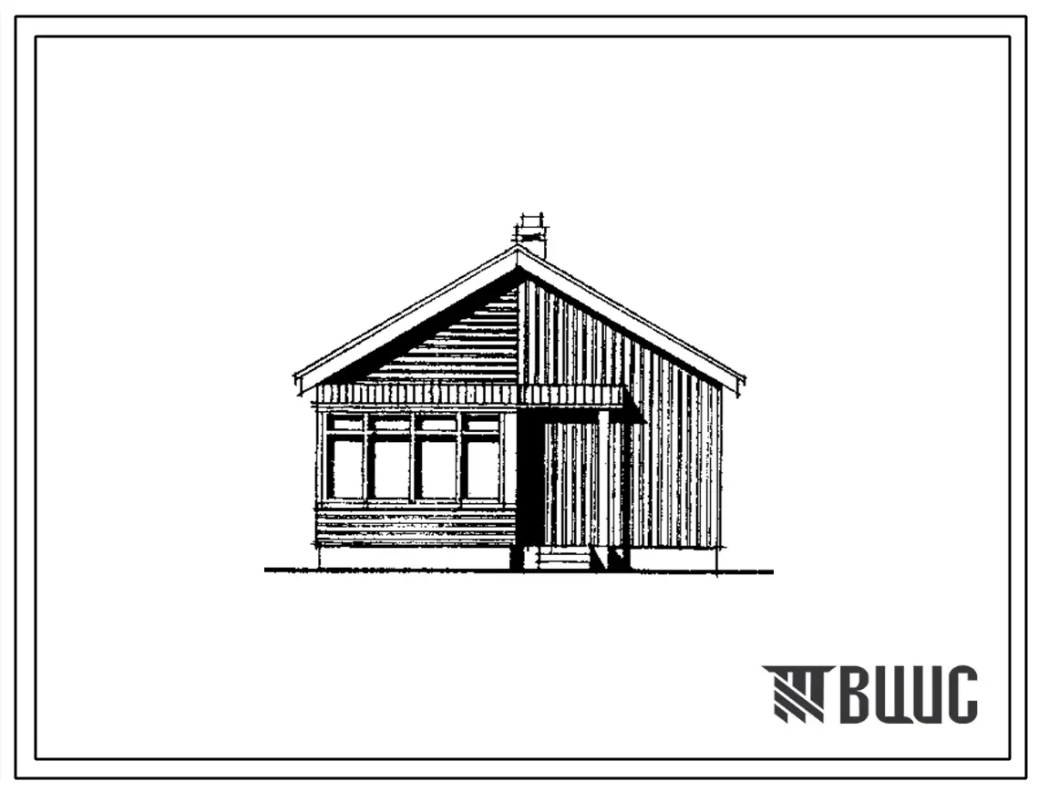 Типовой проект 186-000-723.88 Двухкомнатный садовый летний домик. Площадь, м2: общая 23,6, веранды 10,0