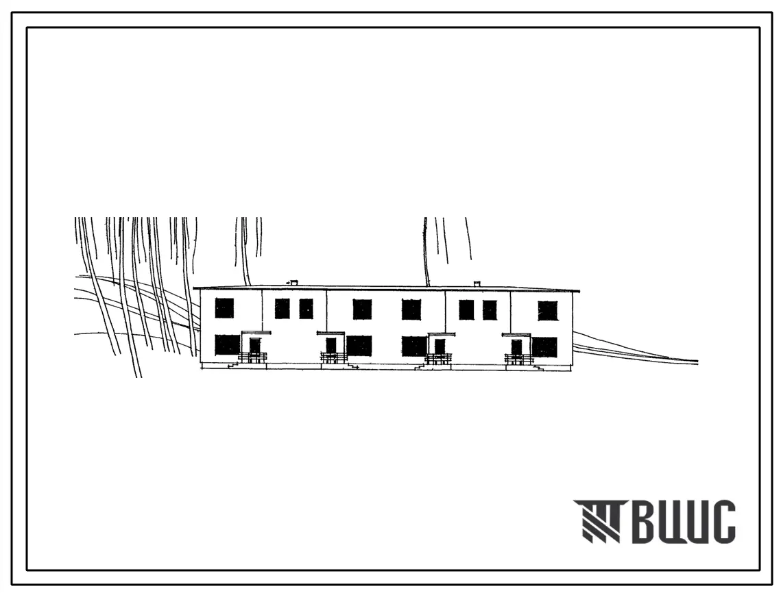 Типовой проект 144-12-118 2-этажный 4-квартирный блокированный дом с 3-комнатными квартирами в 2-уровнях. Для строительства во 2 и 3 климатических районах.