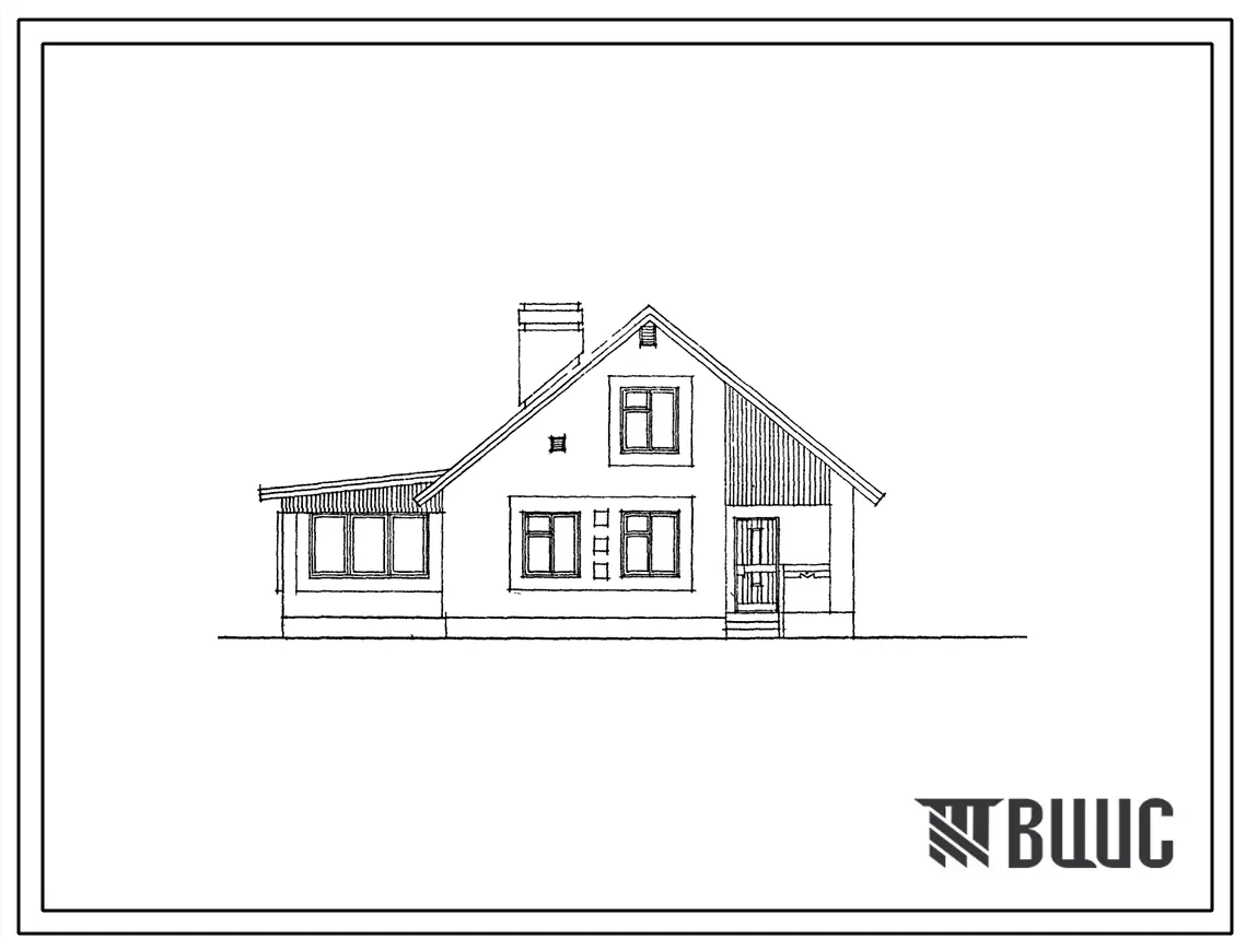 Типовой проект 184-16-125.88 Одноэтажный жилой дом с 2-комнатной квартирой "растущий" в 4-комнатный одноэтажный мансардный со стенами из мелких блоков для индивидуальных застройщиков