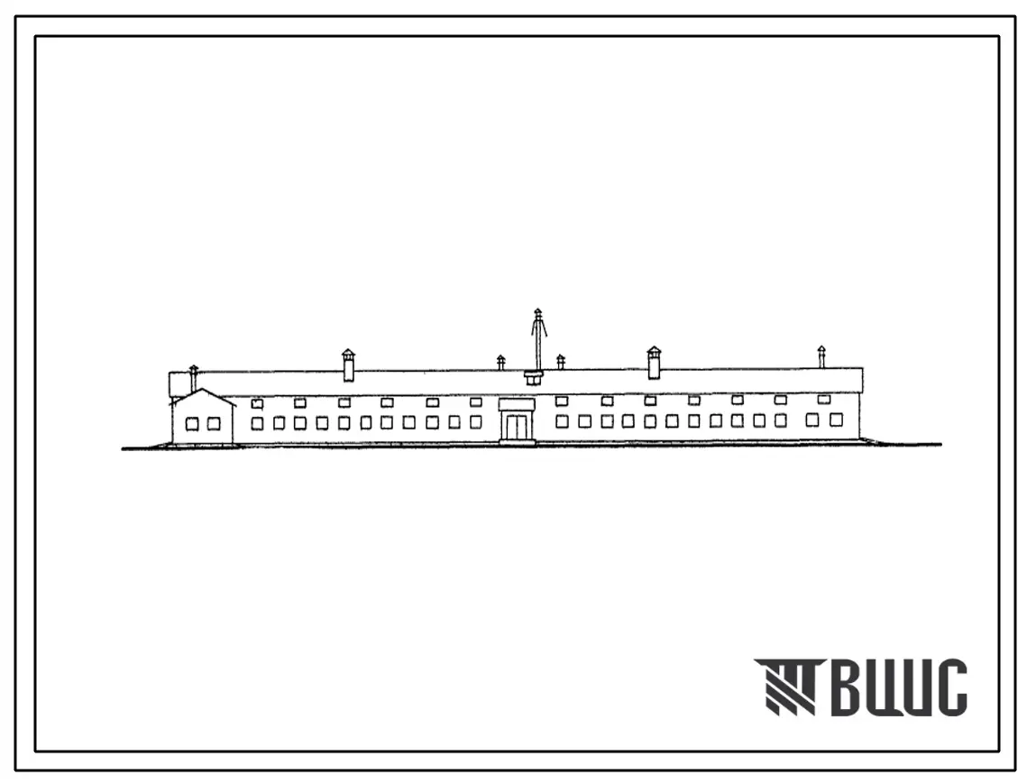 Типовой проект 801-69 Тип 4 Коровник на 100 молочных коров привязного содержания. Для строительства в районах с расчетной наружной температурой -25, -30 и -40?С. Каркас неполный железобетонный. Стены из кирпича, железобетонное чердачное перекрытие.