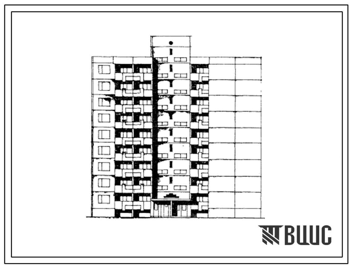 Типовой проект 121-0125.13.86 Блок-секция 9-этажная 44-квартирная угловая 1Б-2Б-3Б-3Б-4Б (для строительства в Эстонской ССР)