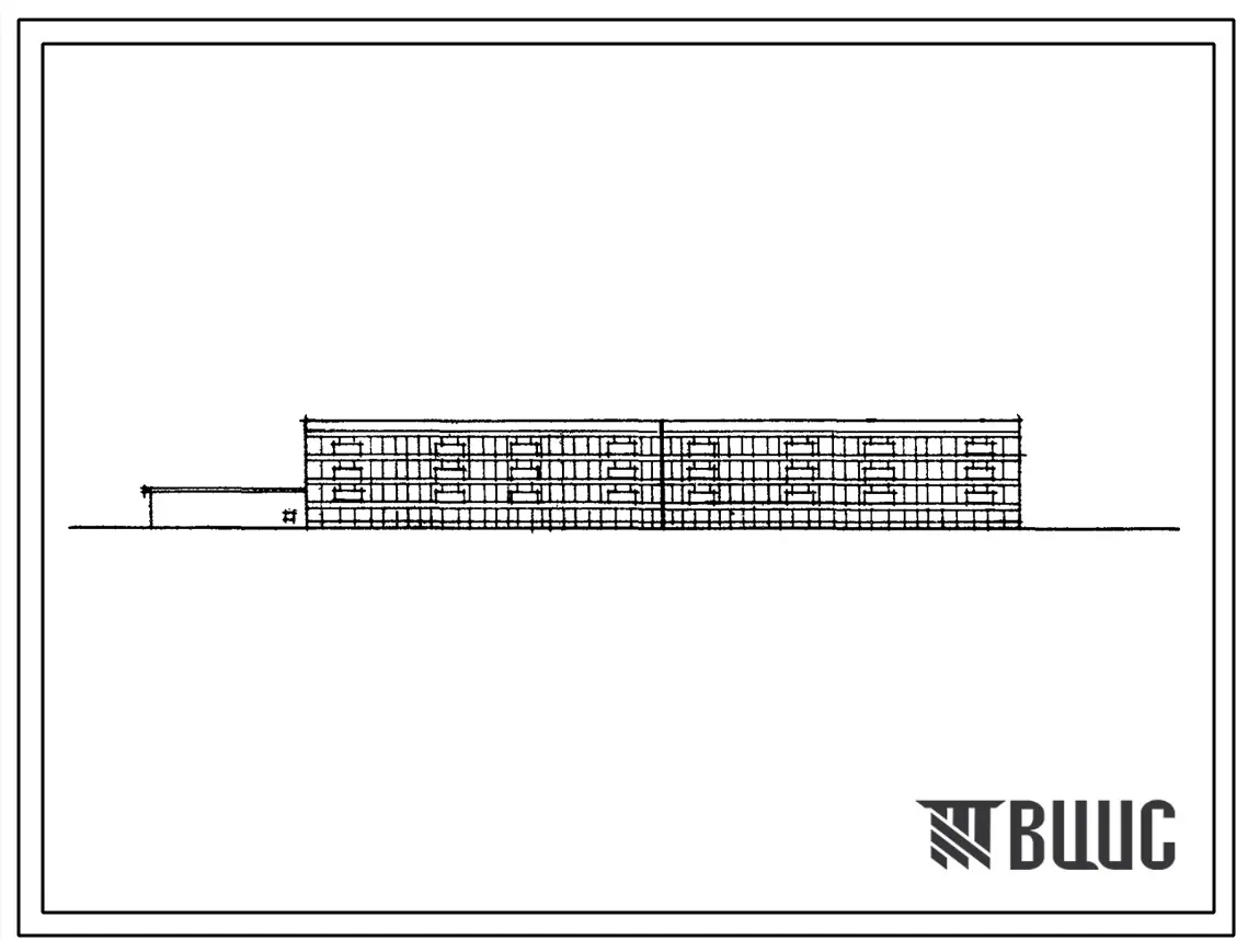 Типовой проект 1-306с-53 Альбомы IX и X  4-этажный жилой дом на 64(61) квартиры со стенами из крупных легкобетонных блоков (вариант со встроено-пристроенным блоком III).
