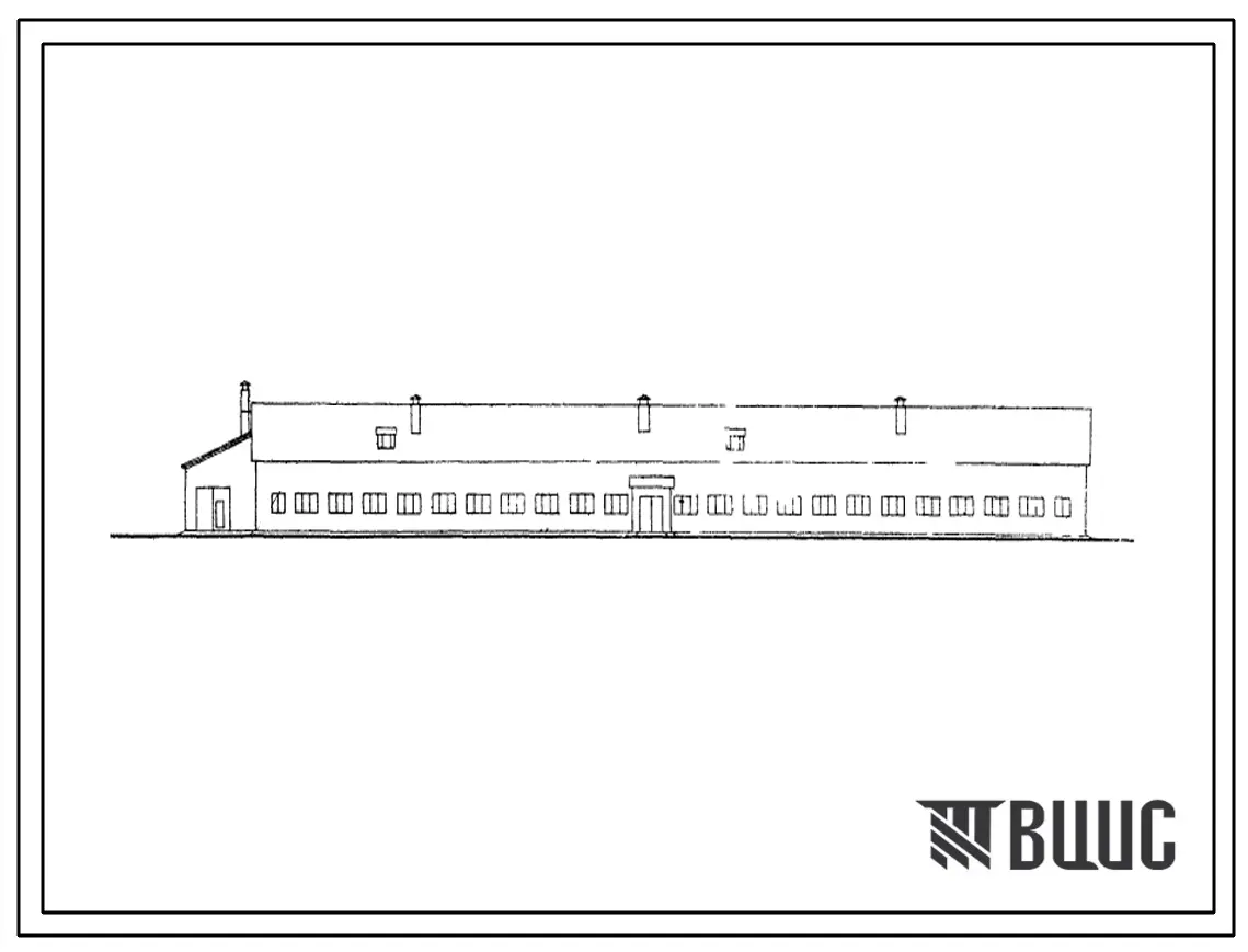Типовой проект 801-86 Коровник на 200 коров со стойловым содержанием. Для строительства в районах с расчетной наружной температурой -40?С. (Для 1-Б проектно-строительной зоны).