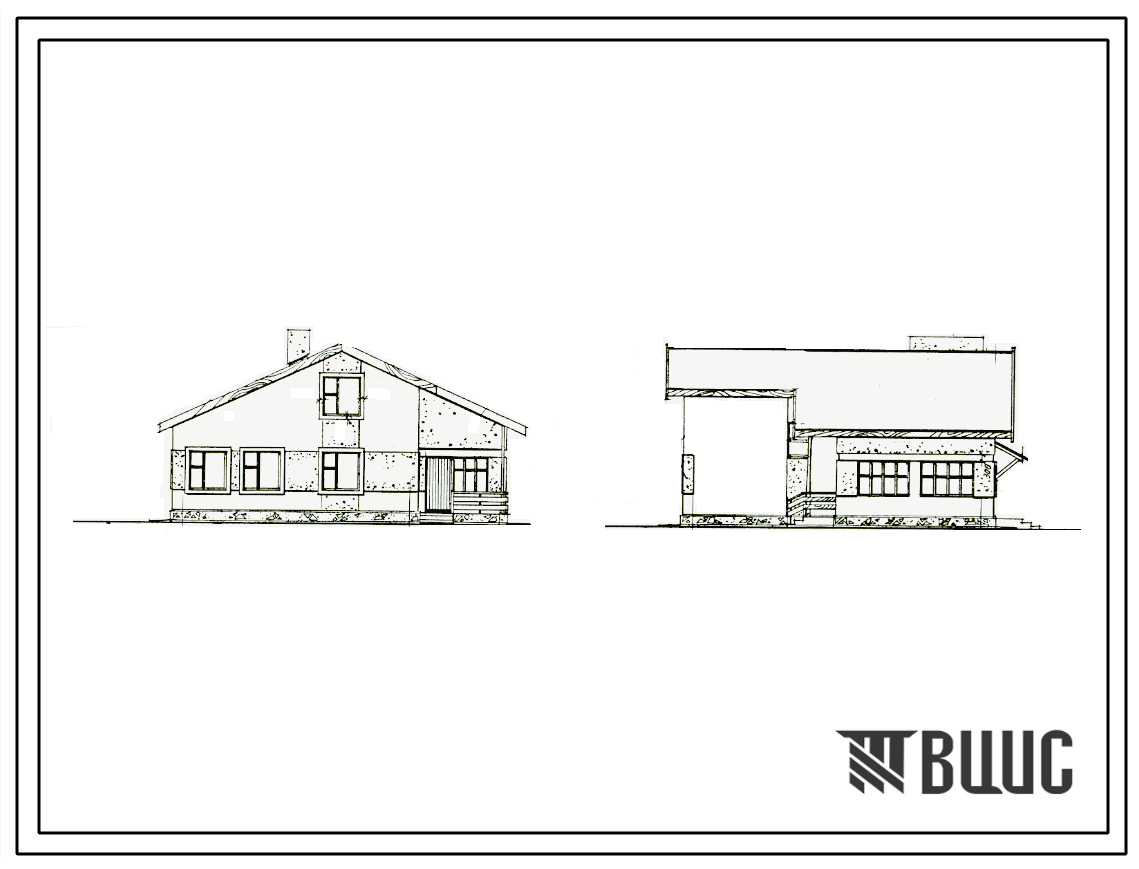 Типовой проект 144-24-253.13.87 Мансардный одноэтажный дом с четырехкомнатной квартирой. Для индивидуального строительства в северо-центральном регионе Украинской ССР