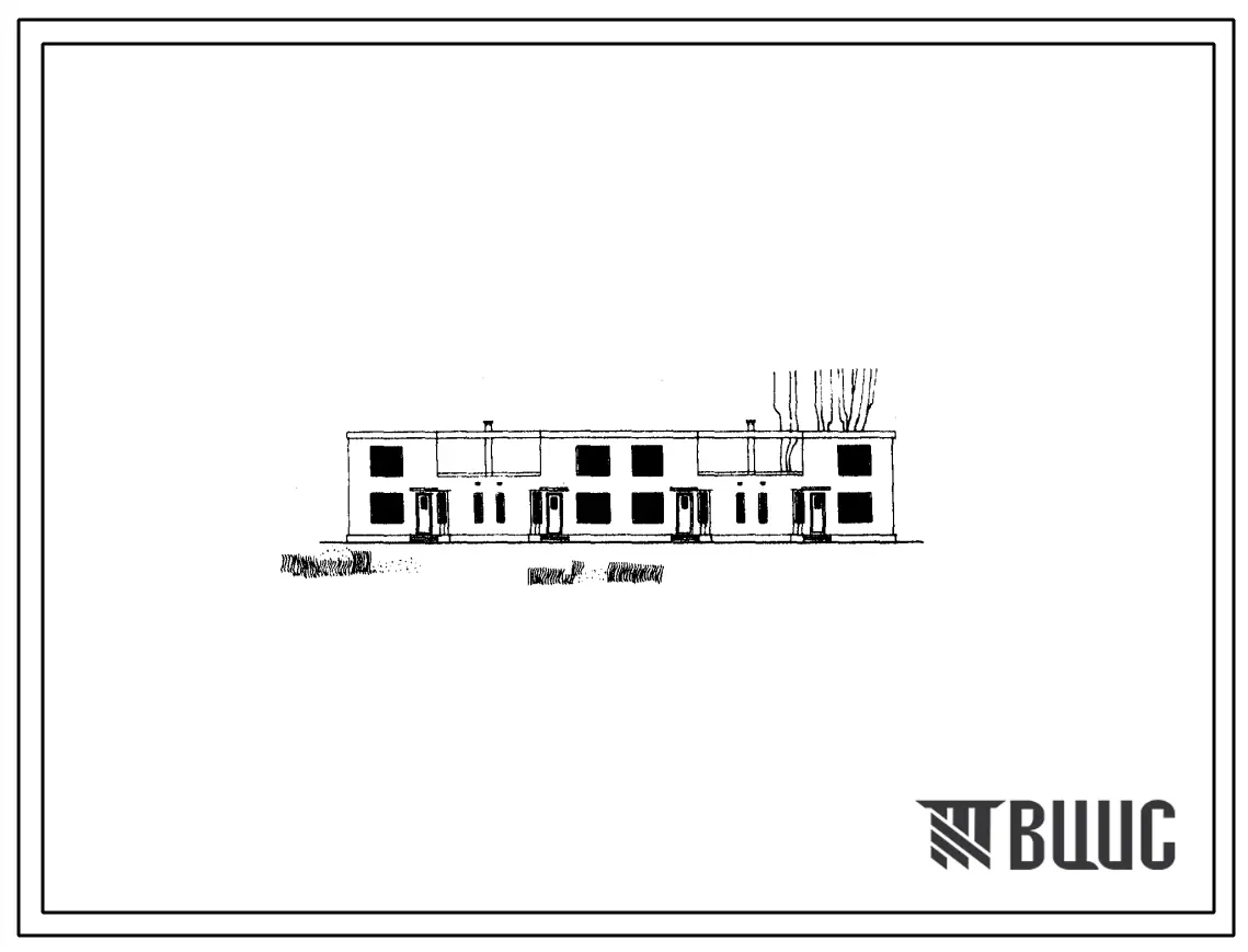 Типовой проект 145-42-42С Двухэтажный четырехквартирный блокированный жилой дом с трехкомнатными квартирами в двух уровнях. Для строительства в 4 строительно-климатической зоне, в районах с сейсмичностью 7 и 8 баллов.