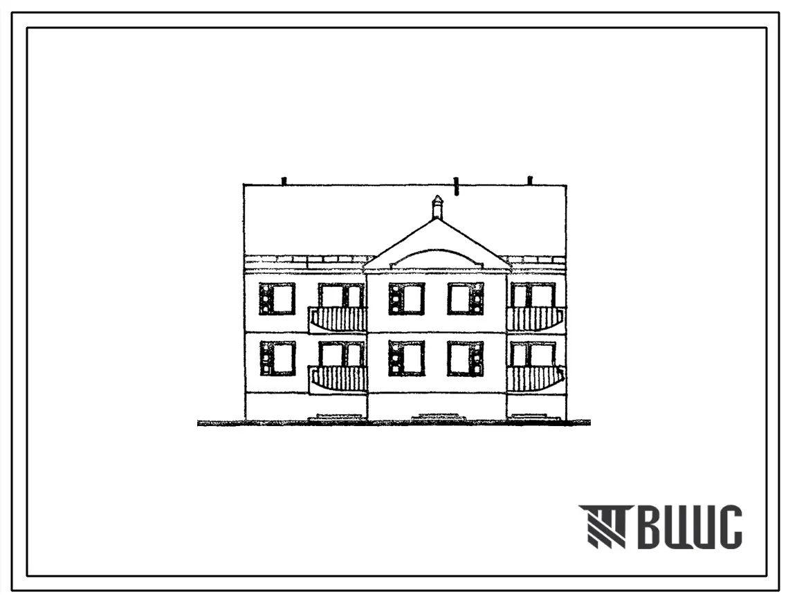Типовой проект 104-083.13.88 Двухэтажная блок-секция рядовая на 6 квартиры. Для Латвийской ССР