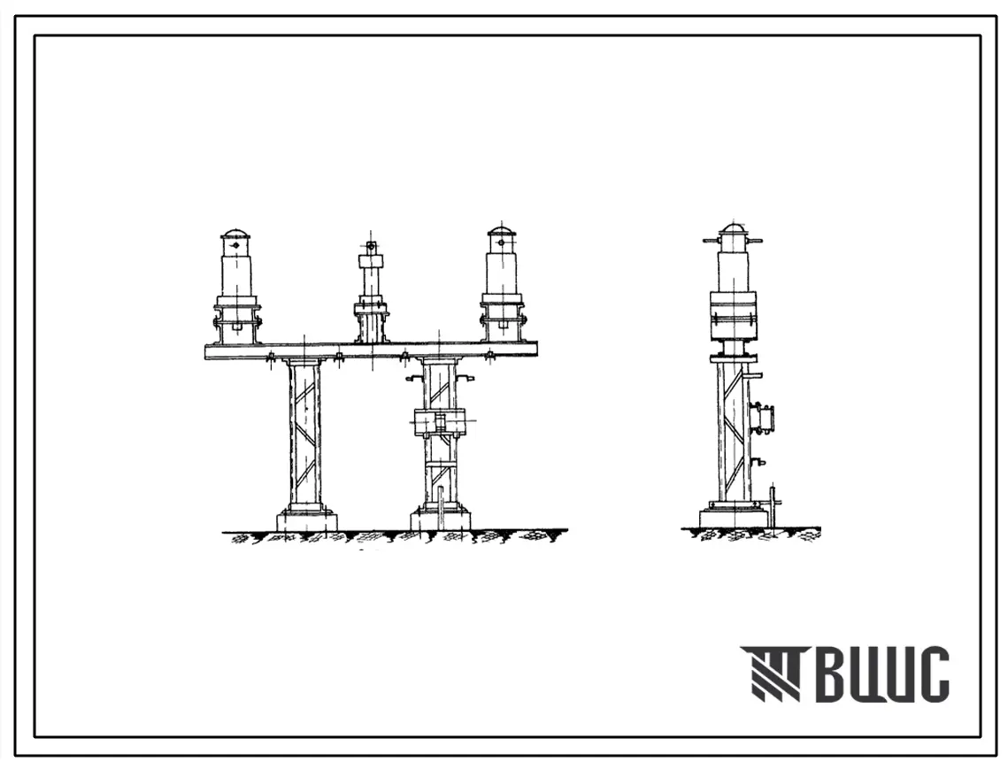 Серия 4.407-92 Установочные чертежи и строительные задания для аппаратуры открытых распределительных устройств 35кв (на металлических опорах). Материалы для проектирования.