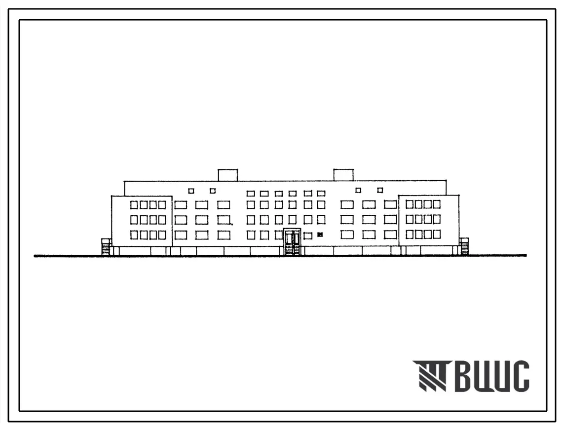 Типовой проект 214-3-20м.85 Дошкольный детский дом на 150 мест. Грунты вечномерзлые. Здание трехэтажное. Стены из кирпича.