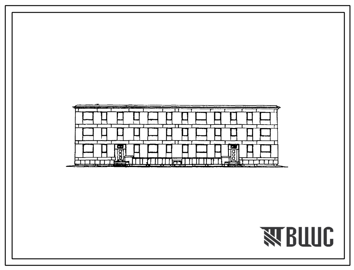 Типовой проект 1-309-8 Трехэтажный дом на 24 квартиры со стенами из крупных блоков