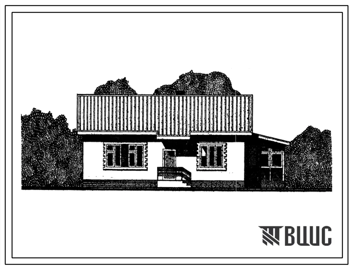 Типовой проект 184-000-273с.84 1-этажный 1-квартирный жилой дом с 6-комнатной квартирой (с упрощенным благоустройством для индивидуального строительства). Для строительства в районах сейсмичностью 8 баллов.