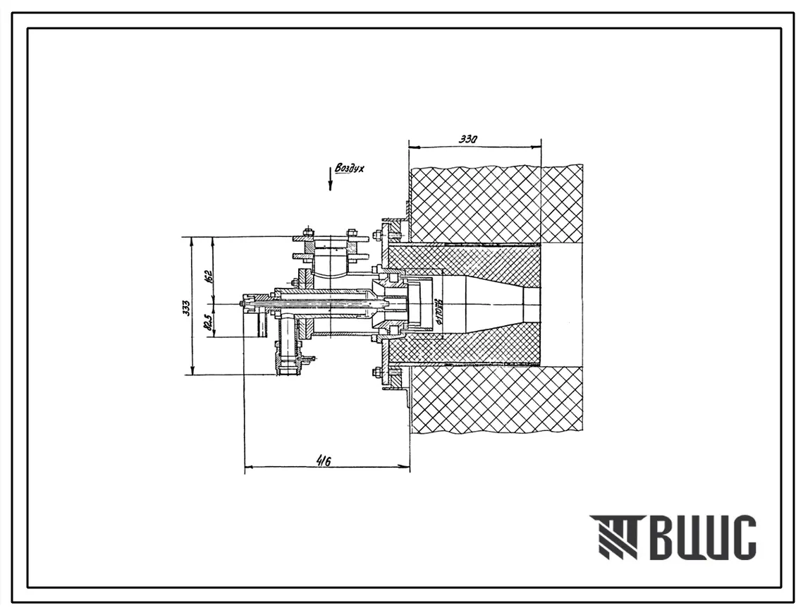Проект Н7095 Горелка газовая скоростная с воздушным охлаждением 5СВ-36-120