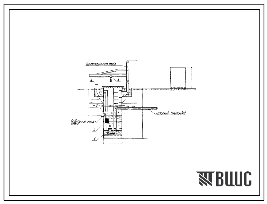 Типовой проект 902-1-129.88 Комплектно-блочная малогабаритная канализационная насосная установка с насосами ЭЦК 16/6 производительностью 20 м3/ч глубиной подводящего коллектора 3,0 м