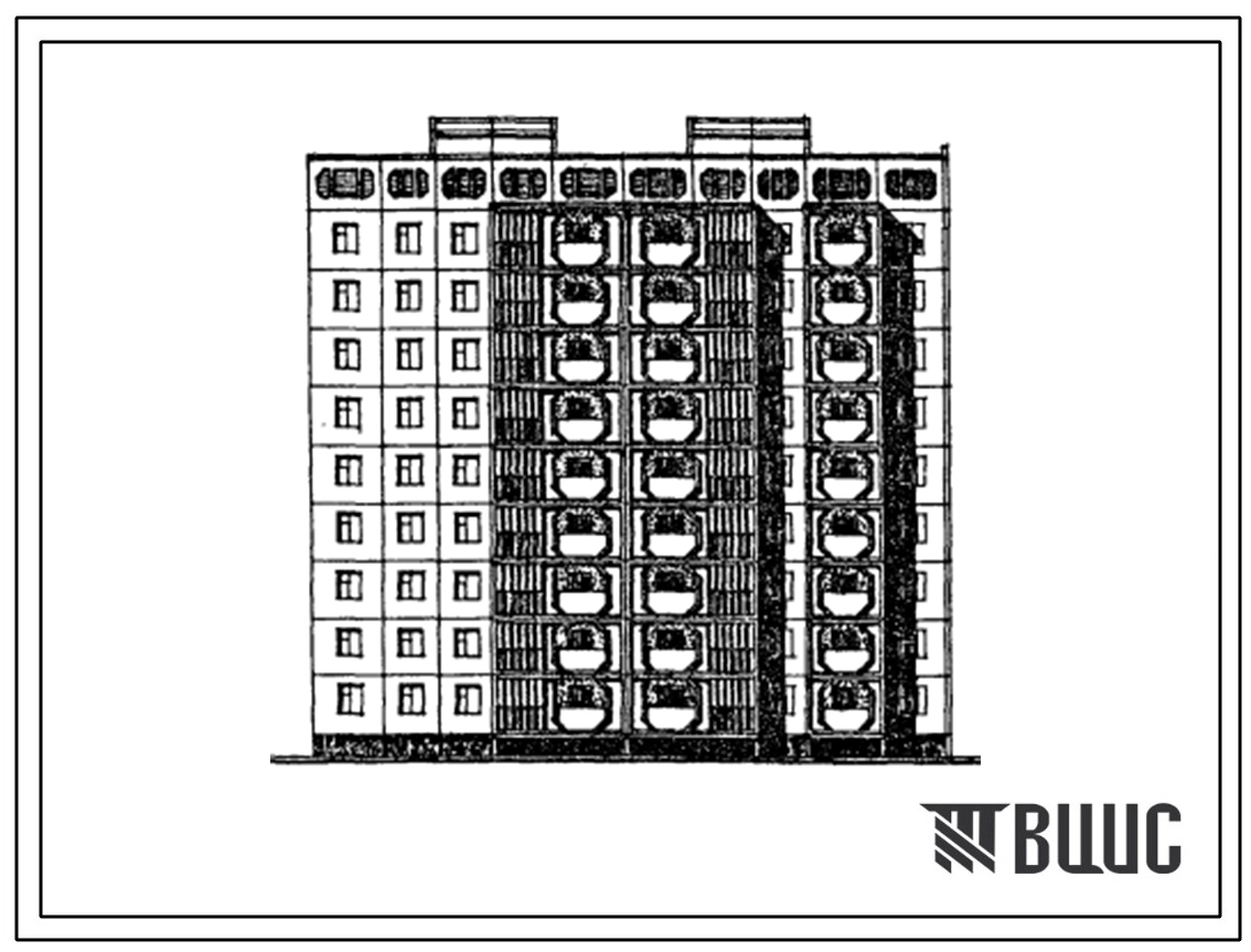 Типовой проект 105-0129.1сп.13.87 Блок-секция 9-этажная 45-квартирная торцевая правая 1.1.3-3.3 для г.Чимкента. (Вариант проекта для строительства в г.Джамбуле на обычных грунтах 105-0129.2с.13.87).