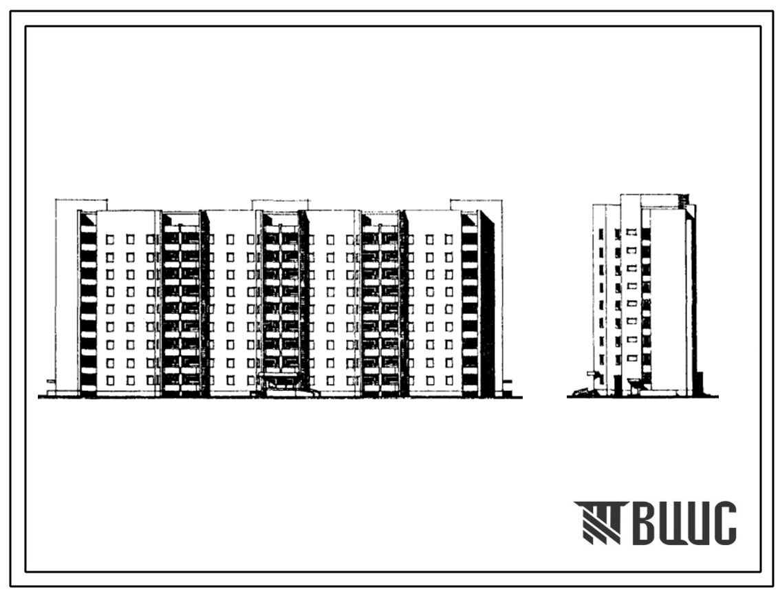 Типовой проект 164-85-57.86 Специальный 9-этажный 152-квартирный жилой дом для людей преклонного возраста и инвалидов