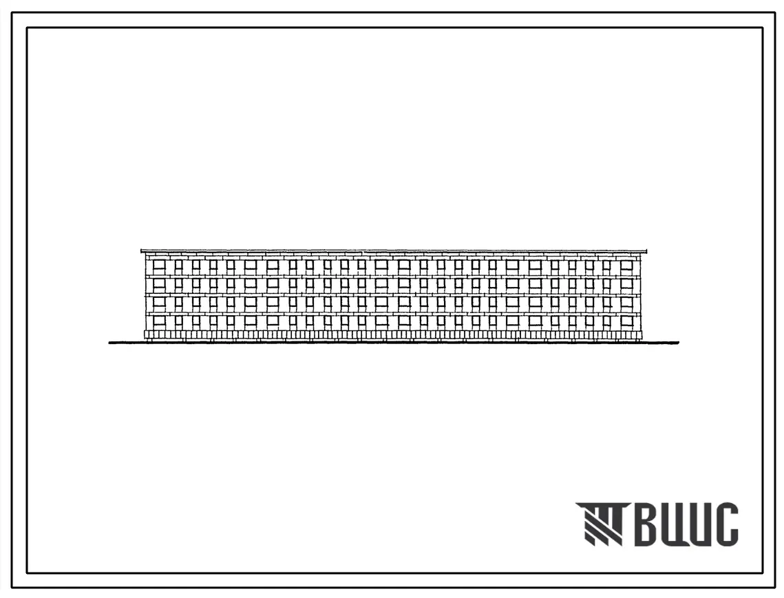 Типовой проект 1-309-23  Четырехэтажный жилой дом на 64 квартиры со стенами из крупных блоков керамзитобетона или конструктивного пенобетона (однокомнатных  8, двухкомнатных  48, трехкомнатных  8).