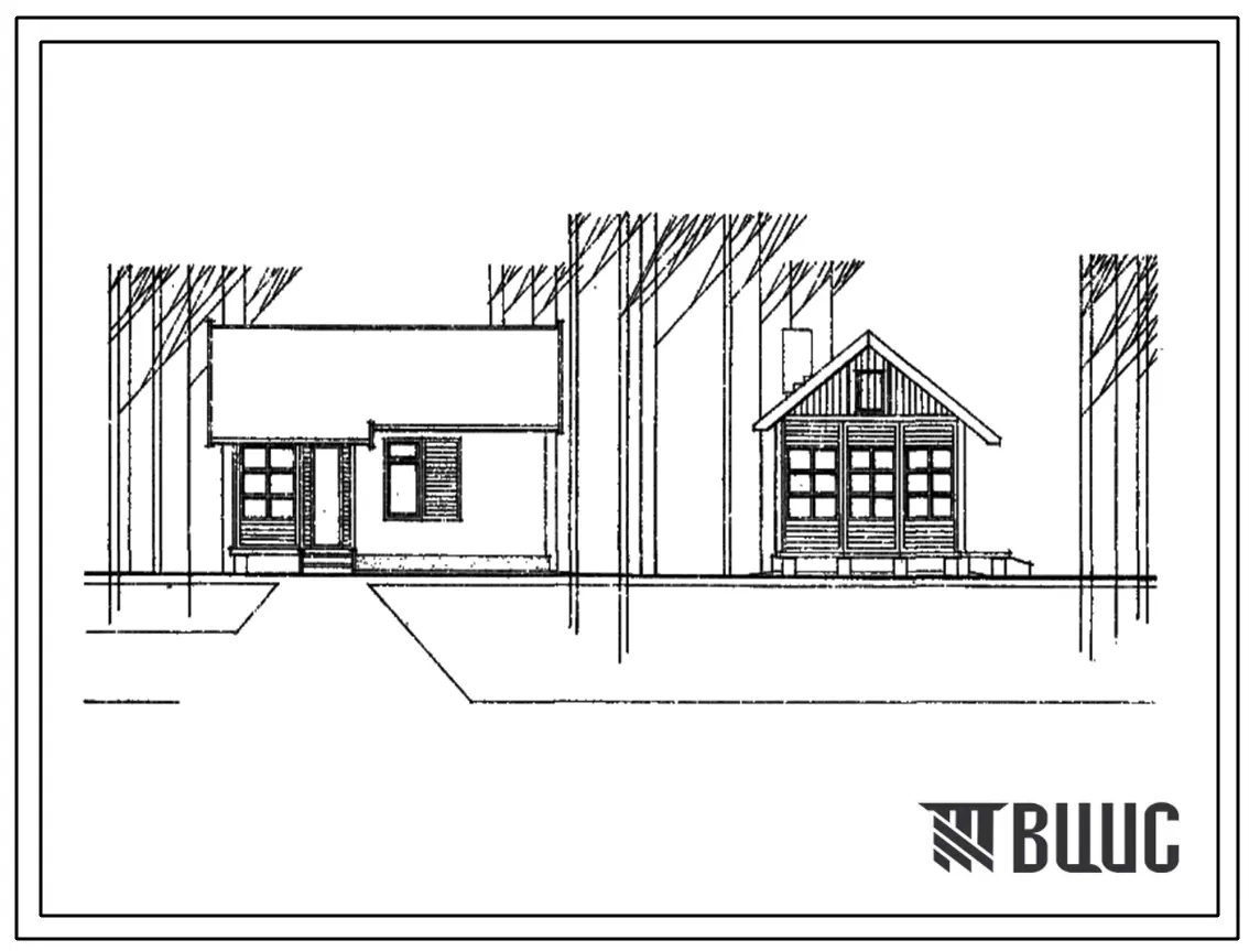 Типовой проект 184-000-43 Одноэтажный летний садовый домик (тип 3)