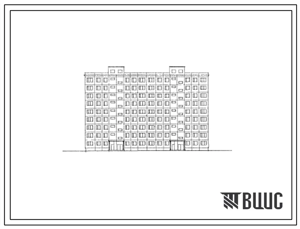 Типовой проект 1-464А-66 Девятиэтажный двухсекционный дом на 72 квартиры.