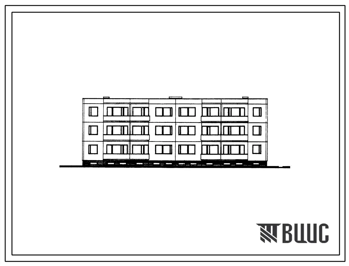 Типовой проект 141-35-7/72/1 Крупнопанельный секционный трехэтажный жилой дом на 12 квартир (двухкомнатных 2Б-6, трехкомнатных 3Б-6). Для строительства в сельской местности во 2Б-3В климатических подрайонах Литовской ССР