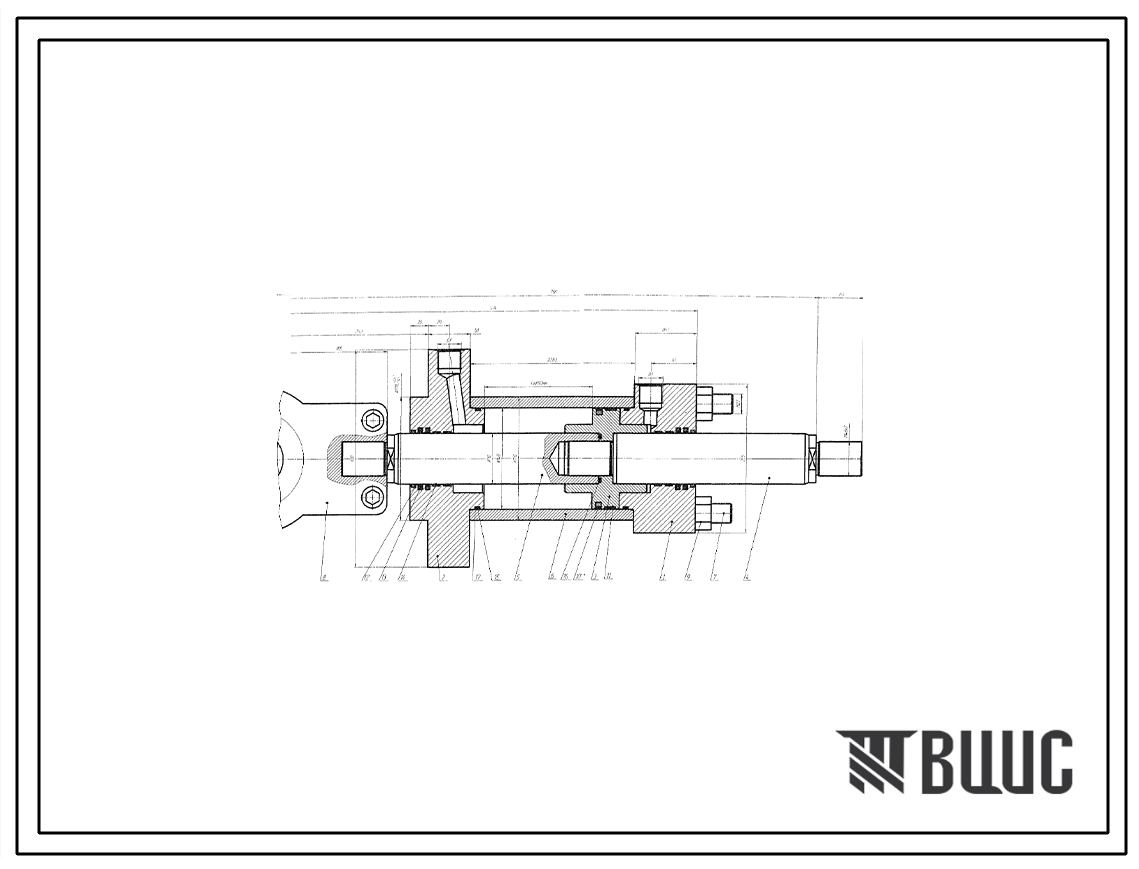 Шифр ГЦЛ-140х170х150 Гидроцилиндр двухсторонний ГЦЛ-140х170х150