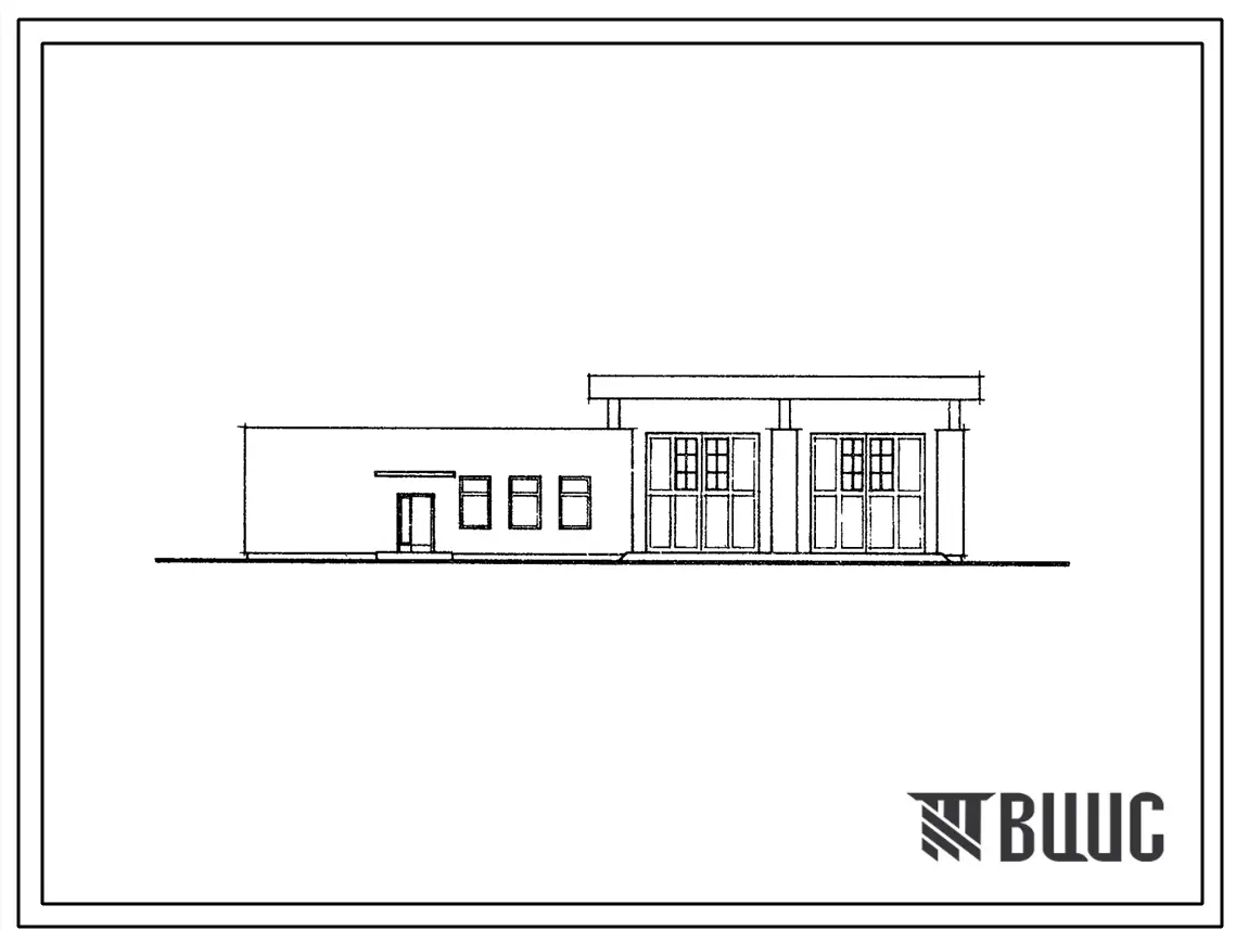 Типовой проект 416-6-13 Пожарное депо на 2 автомашины для деревень и поселков