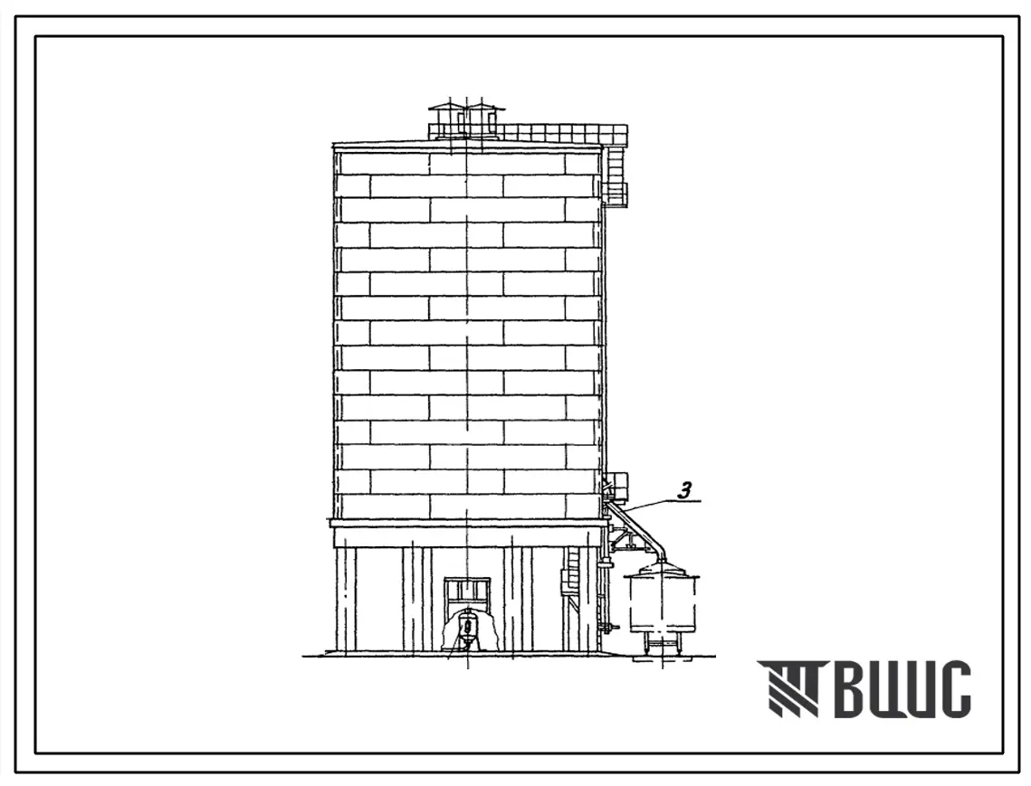 Типовой проект 501-88 Пескоснабжение установки для локомотивов. Башенный склад сухого песка емкостью 3000 м3 с наземным размещением устройств для подачи песка.