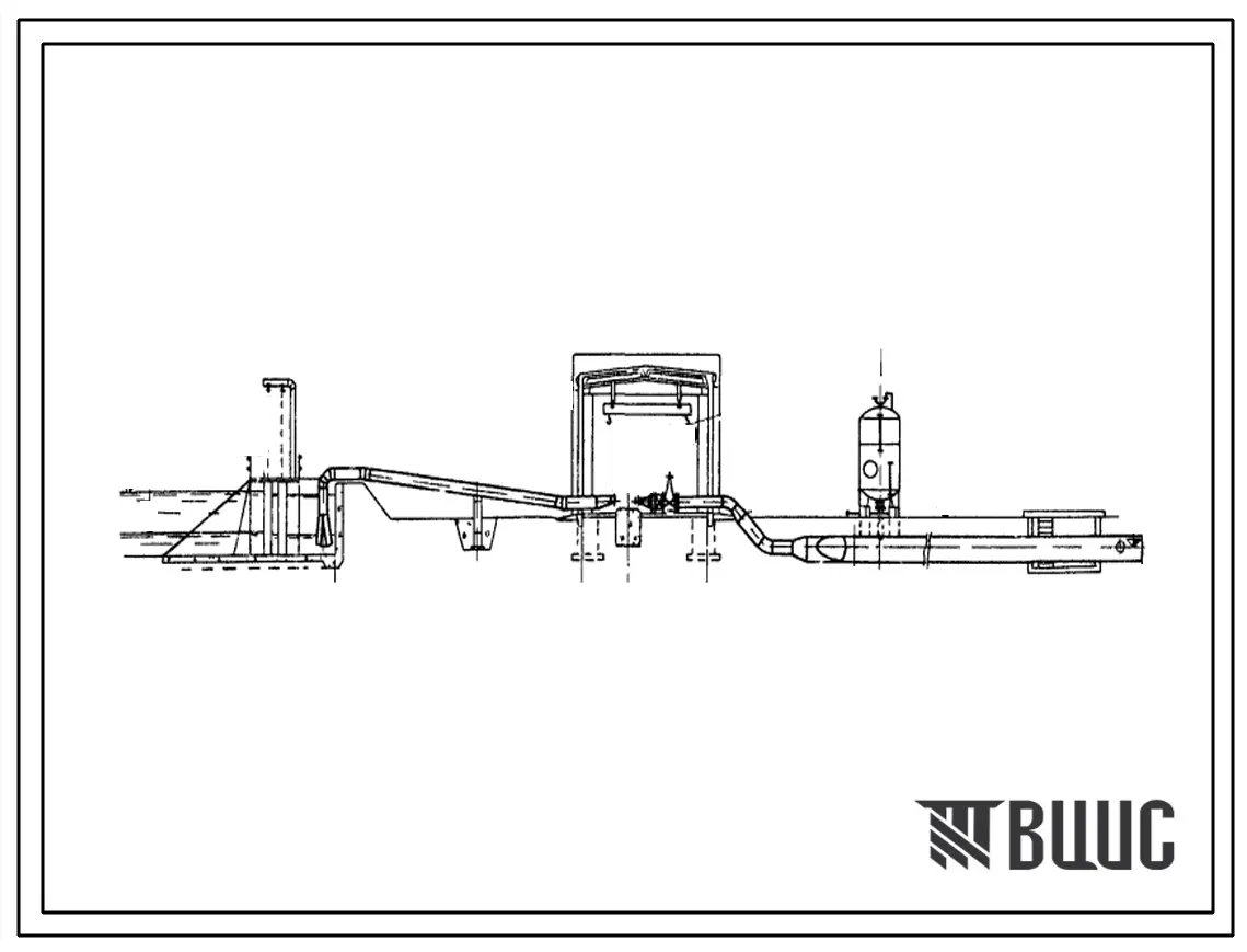 Типовой проект 820-226 Трехагрегатная насосная станция подачей 950 л/с с напором 66 м, оборудованная насосами Д1250-65, для работы на закрытую сеть, с водозабором из канала.